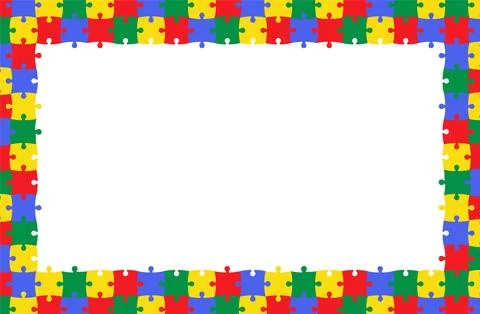 Jigsaw puzzle frame with empty space for your text or design. Illustrazione stock