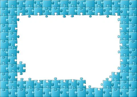 Jigsaw puzzle frame Stock Illustration