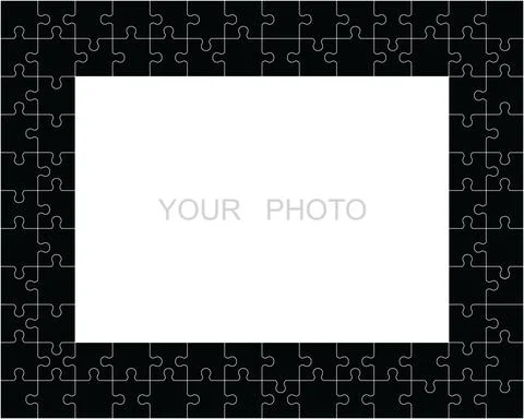 Jigsaw puzzle frame Stock Illustration