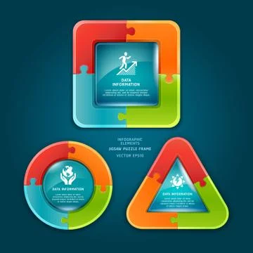 Jigsaw puzzle frame. Vector illustration. Stock Illustration