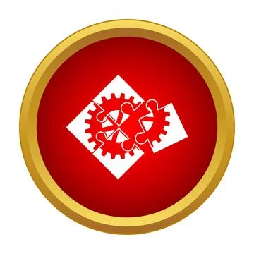 Jigsaw puzzle gears connecting problem solving solution concept 스톡 일러스트
