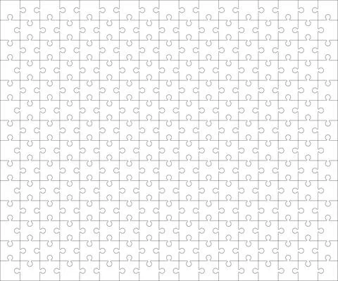 Jigsaw Puzzle grid template, blank. Vector illustration. Stock Illustration