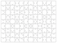 Puzzles Grid - Blank Template. Jigsaw Puzzle with 60 Pieces