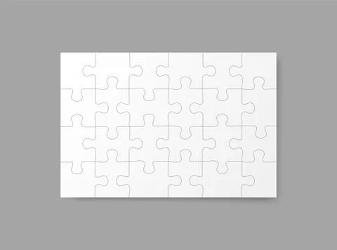 Jigsaw puzzle grid template puzzles blank template Stock Illustration