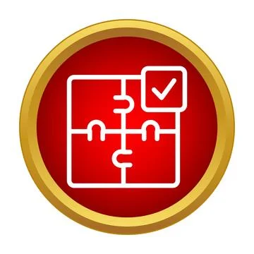 Jigsaw puzzle icon showing problem solving and task completion Stockillustratie