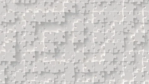 Jigsaw puzzle ivory motion background. Random moving mosaic, seamless loop .. Video stock 277760267