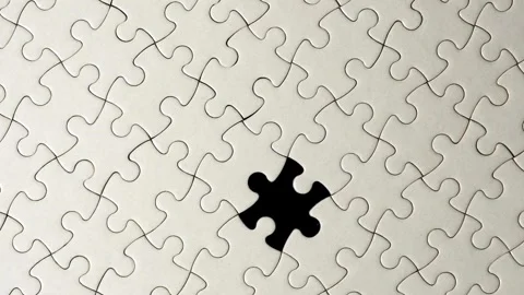 Jigsaw puzzle ivory motion background. Random moving mosaic, seamless loop Vídeos de archivo 336248336