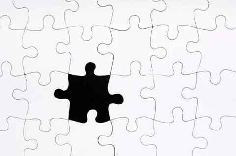 Jigsaw puzzle missing piece Stock Photos
