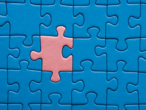 Jigsaw puzzle with a missing piece. Foto stock