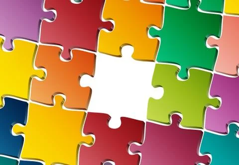 Jigsaw puzzle with one piece missing vector illustration Illustrazione stock