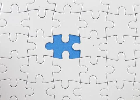 Jigsaw puzzle with one piece missing Stock Photos