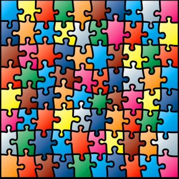 Jigsaw puzzle pattern Stock Illustration