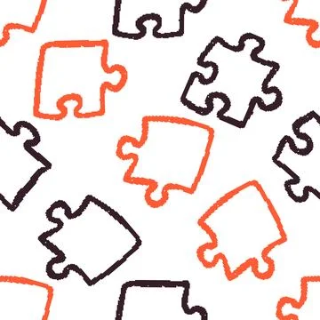 Jigsaw Puzzle Piece Seamless Pattern. Vector seamless pattern illustration 스톡 일러스트