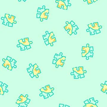 Jigsaw puzzle piece vector seamless pattern Stock Illustration