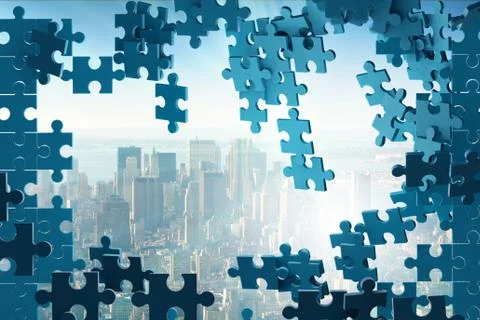 Jigsaw puzzle pieces - 3d rendering Stock Illustration