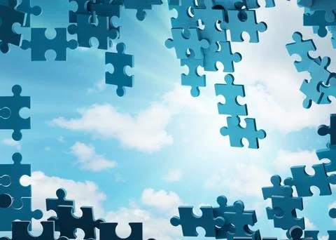 Jigsaw puzzle pieces - 3d rendering Stock Illustration