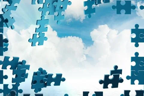 Jigsaw puzzle pieces - 3d rendering Stock Illustration