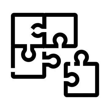 Jigsaw puzzle pieces connecting solving business problem concept Illustrazione stock
