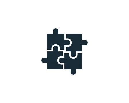 Jigsaw Puzzle Pieces Icon Vector Logo Template Illustration Design Stock Illustration