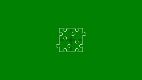 Jigsaw Puzzle Pieces, Problem Solving - Green Screen, 7.5% Gray Stock-Footage 337358243