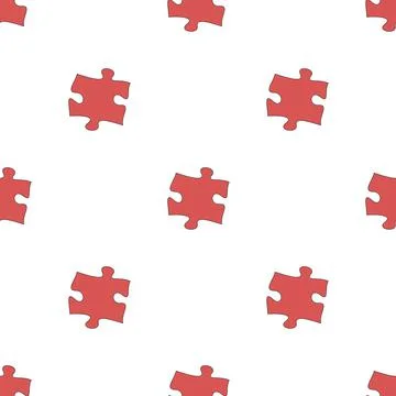 Jigsaw Puzzle Pieces seamless pattern. Ornament can be used for gift wrapping Stock Illustration