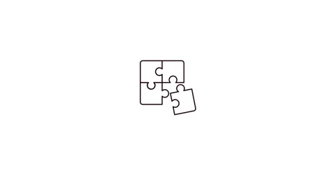 Jigsaw Puzzle Pieces Strategy Line Icon Animation Video stock 346743685