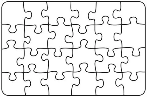 Jigsaw Puzzle Rectangle Stock Illustration