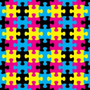 Jigsaw puzzle seamless pattern 스톡 일러스트