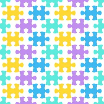 Jigsaw puzzle seamless pattern Stock Illustration