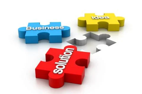 Jigsaw Puzzle Solution. Stock Illustration