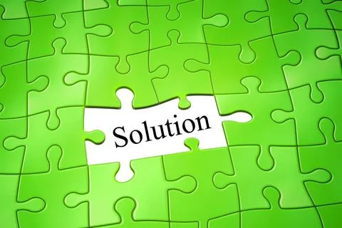 Jigsaw puzzle solution An image of a green jigsaw puzzle solution Copyrigh... Stock Photos