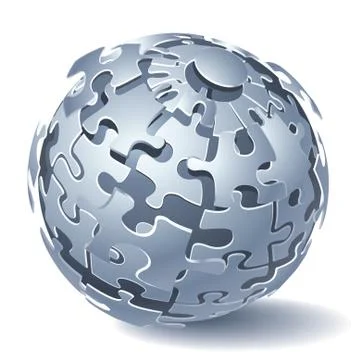 Jigsaw puzzle sphere. dynamic explosion. vector illustration Stock Illustration