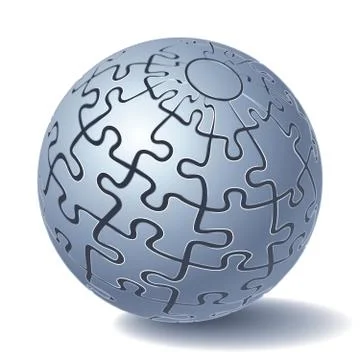 Jigsaw puzzle sphere Stock Illustration