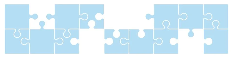 Jigsaw puzzle template pieces, pattern for game backgrounds. Flat vector Stock Illustration