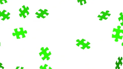 Jigsaw Puzzle Transition Animation on Green Screen Stock Footage 340482990
