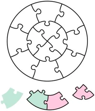 Jigsaw Puzzle Two Circles Stock Illustration