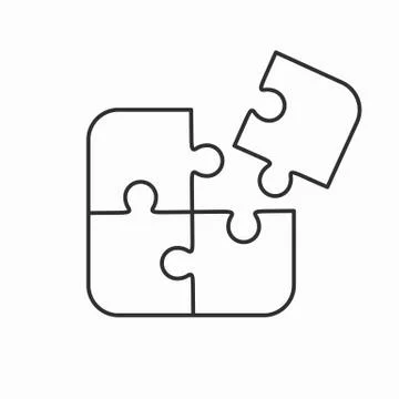Jigsaw puzzle vector, four pieces Stock Illustration
