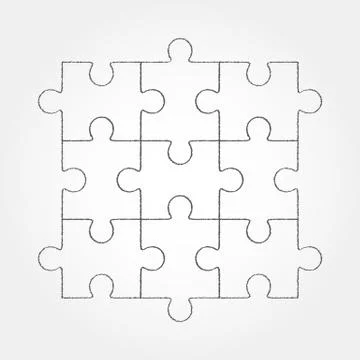 Jigsaw puzzle vector, nine pieces Stock Illustration