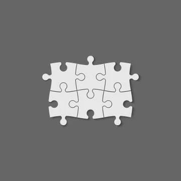 Jigsaw puzzle vector pieces set Stock Illustration