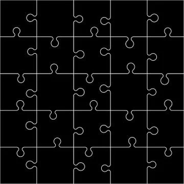 Jigsaw puzzle.Outline vector. Stock Illustration