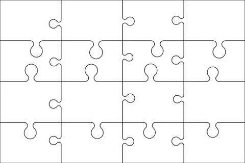 Jigsaw puzzle.Outline vector. 스톡 일러스트