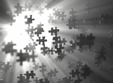 Jigsaw Puzzles Breaking Patterns Stock-Illustration