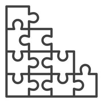 Jigsaw Puzzles vector icon or symbol in outline style Stock Illustration