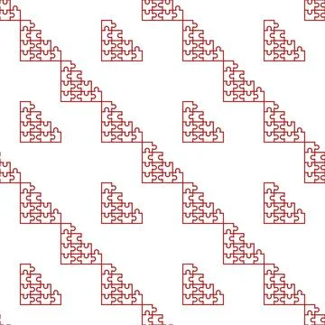 Jigsaw Puzzles vector seamless pattern in outline style Stock Illustration