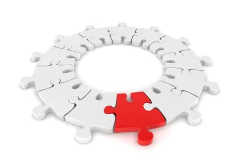 Jigsaw ring with unique one Stock Illustration