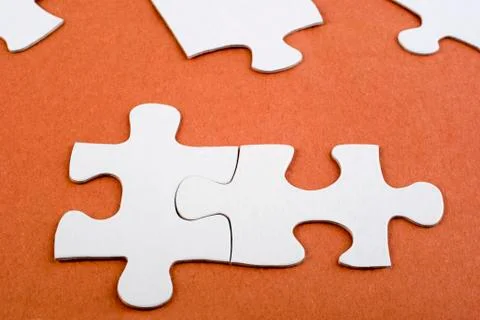 Jigsaw solution close up Stock Photos