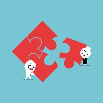 Jigsaw teamwork Stock Illustration