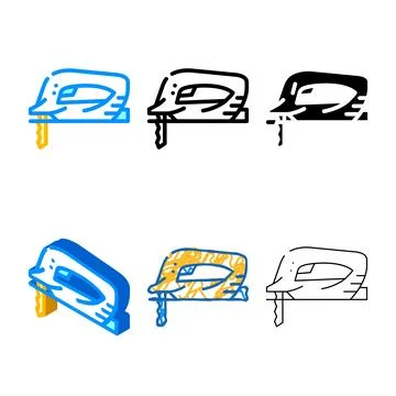 Jigsaw tool color icon vector color mix Stock Illustration