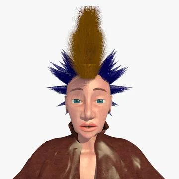 Jill The Punk Woman Mohican 2 3D Model