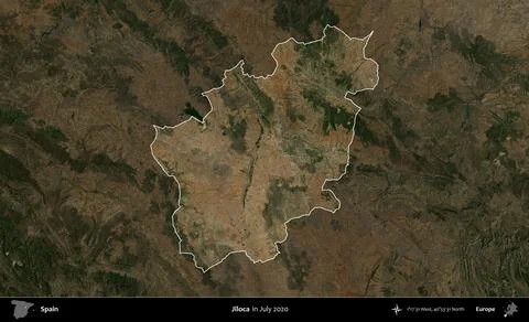 Jiloca highlighted, Spain. Sentinel-2 Mosaic. July 2020 Illustration
